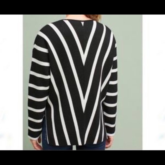 Anthropologie- Moth Brand “Hadley V-Neck Striped Pullover” - Picture 2 of 5